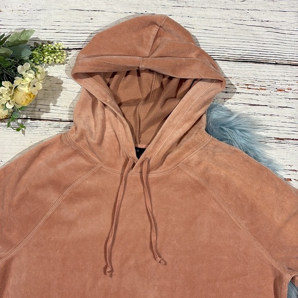 J. CREW Relaxed Blush Pink Pullover Velour Hoodie - Picture 6 of 9